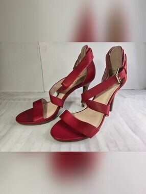Tahari Red Strappy Stiletto Sandals